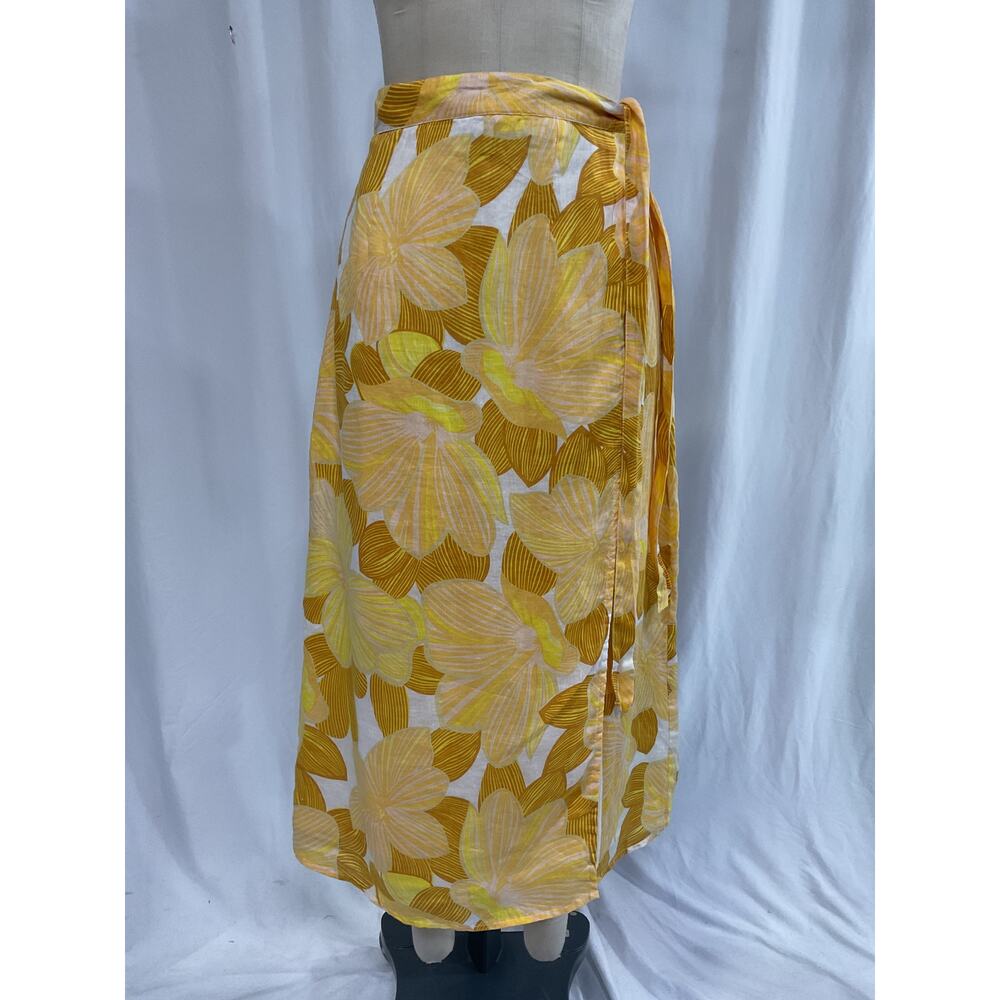 Faithfull the Brand Yellow Floral Midi Skirt - Picture 2 of 4